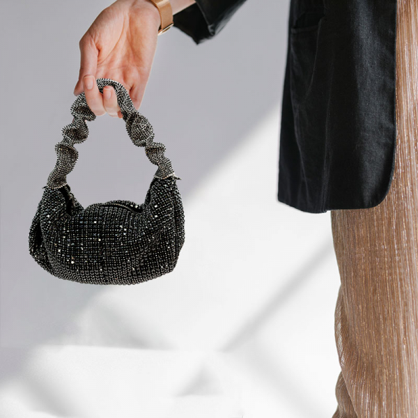 Mini Tote Mila Kristalle schwarz, style